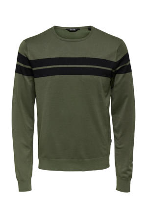 gestreepte pullover ONSWYLER olive night