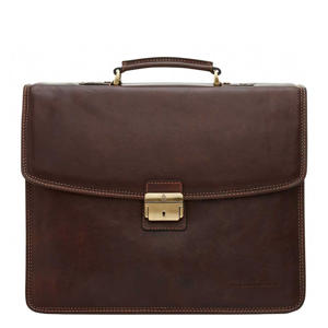  15.6 inch leren laptoptas Verona bruin