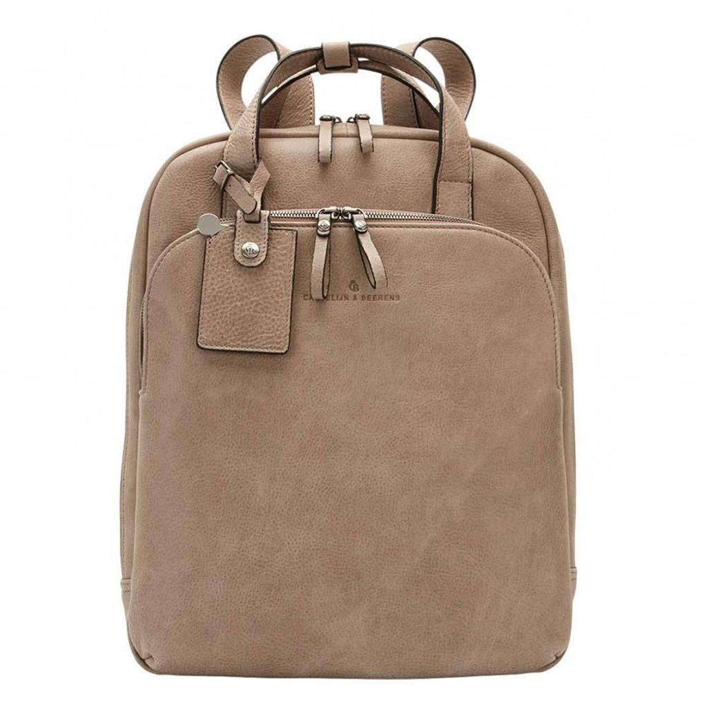 Castelijn & Beerens 15.6 inch leren rugzak Carisma taupe
