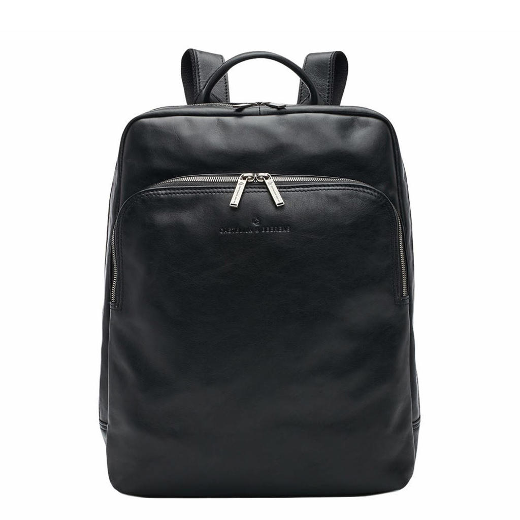 Castelijn & Beerens 15.6 inch leren rugzak Firenze zwart