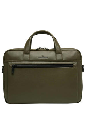 15.6 inch leren laptoptas Nappa X Charlie groen