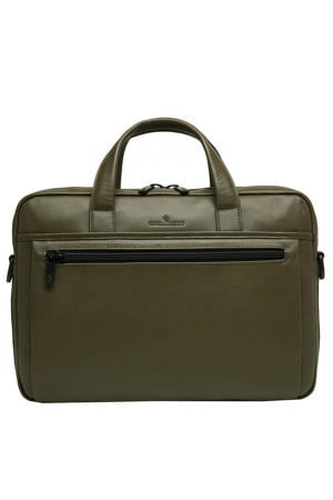 15.6 inch leren laptoptas Nappa X Charlie groen