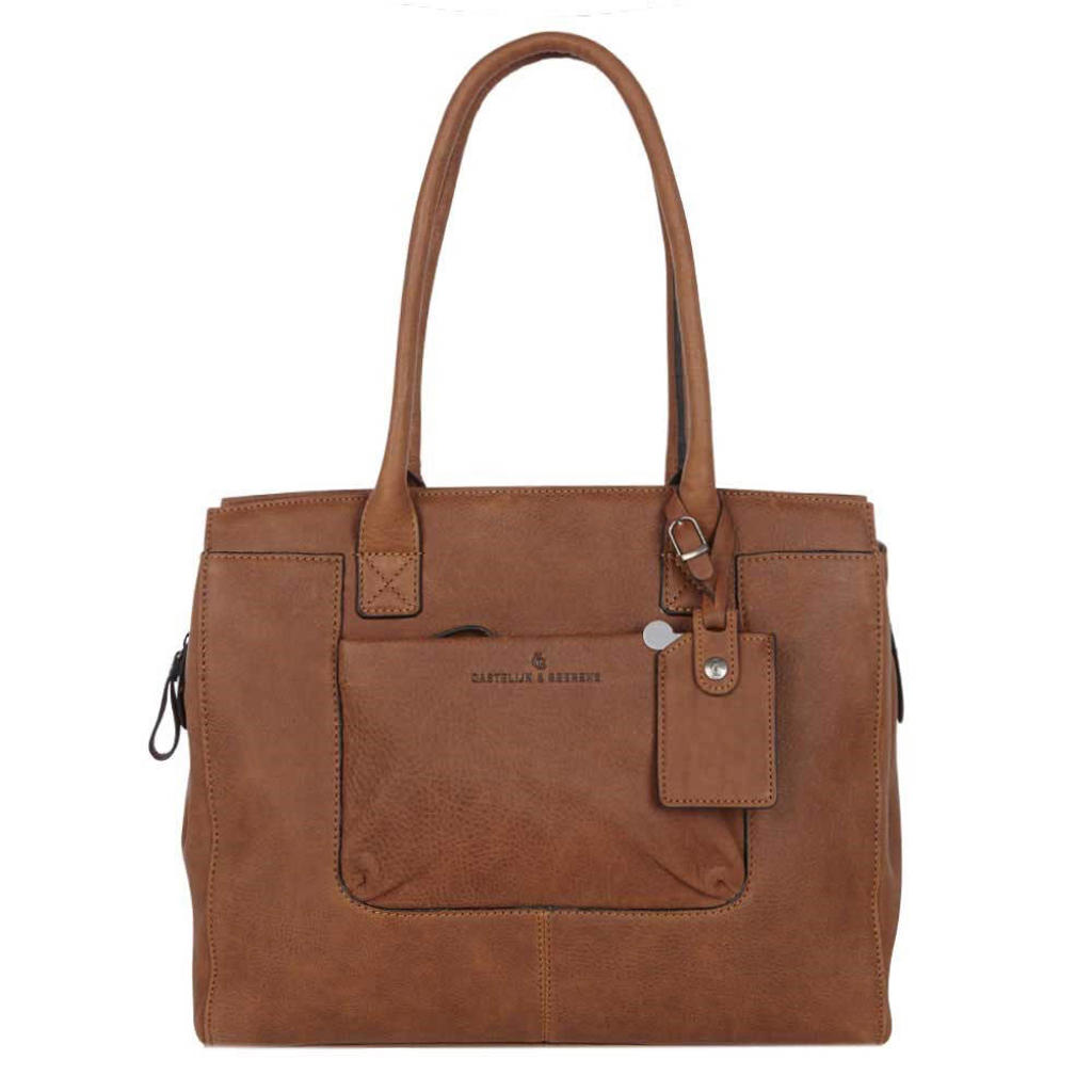 Castelijn & Beerens 15.6 inch leren laptoptas Carisma cognac