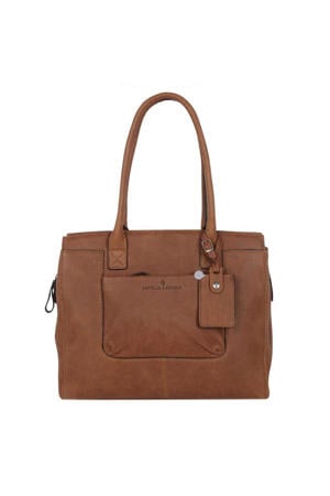 15.6 inch leren laptoptas Carisma cognac