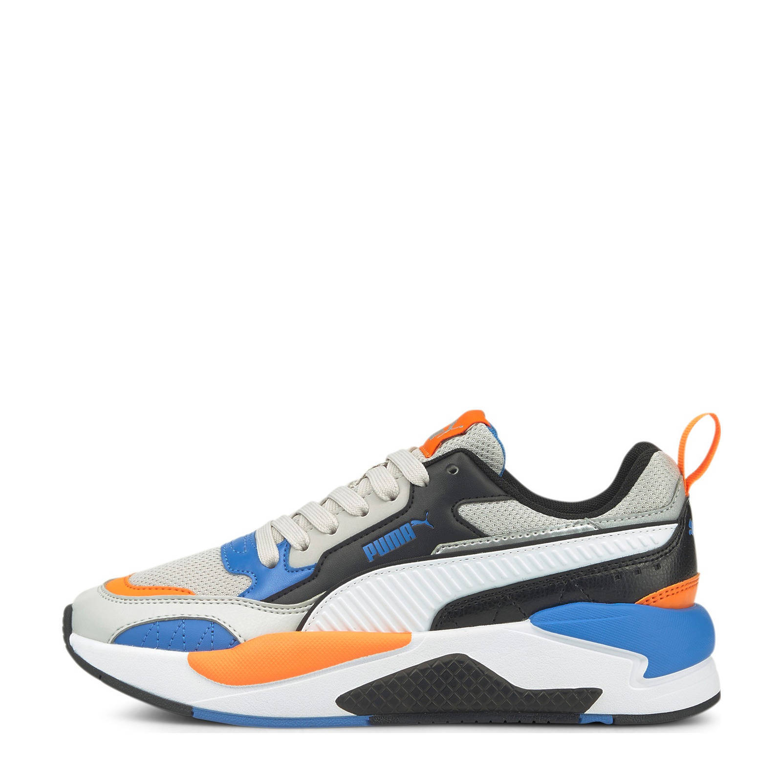 Puma X-Ray 2 Square AC PS sneakers lichtgrijs/wit/zwart/blauw/oranje |  wehkamp