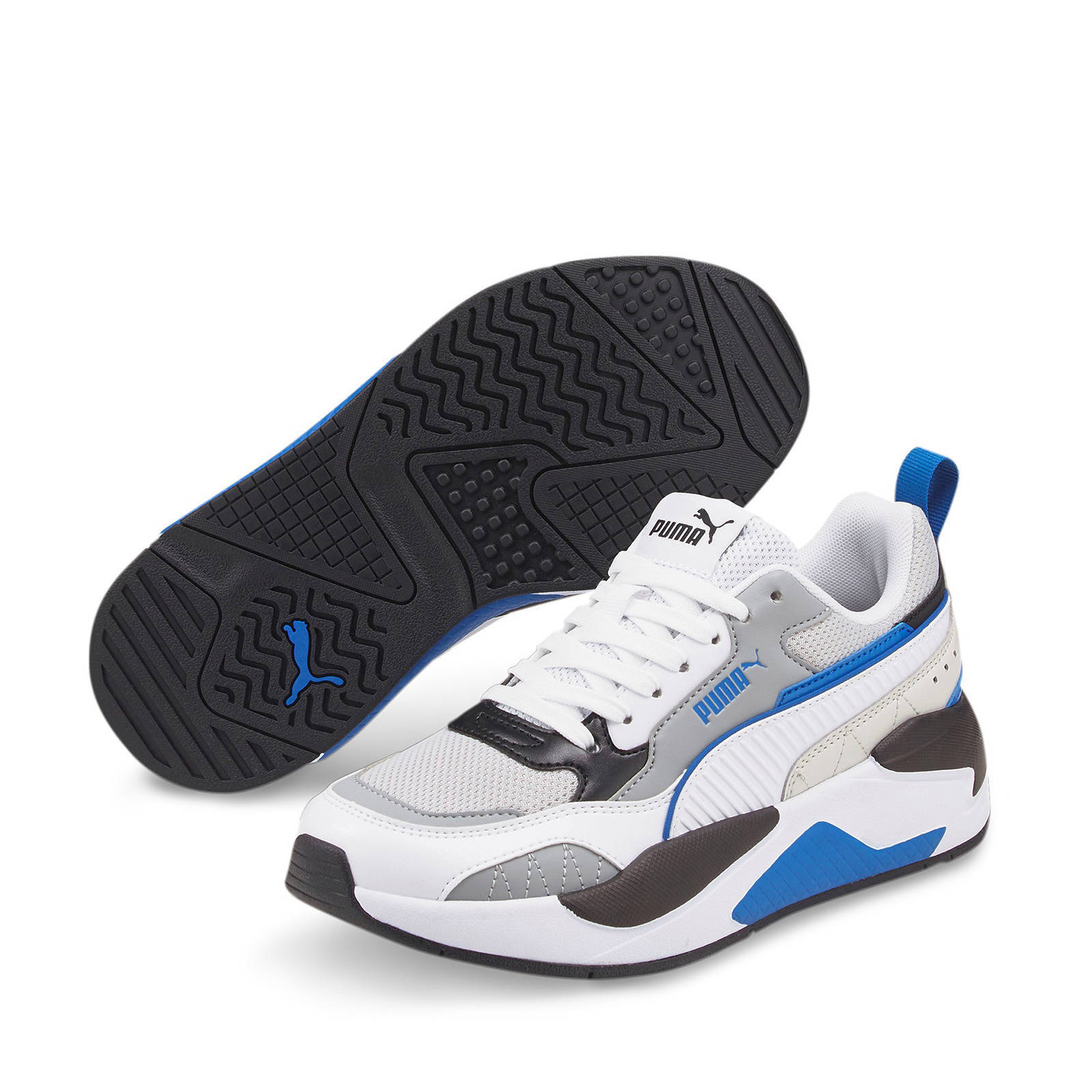 Puma X-Ray 2 Square AC PS sneakers lichtgrijs/wit/kobaltblauw/zwart |  wehkamp