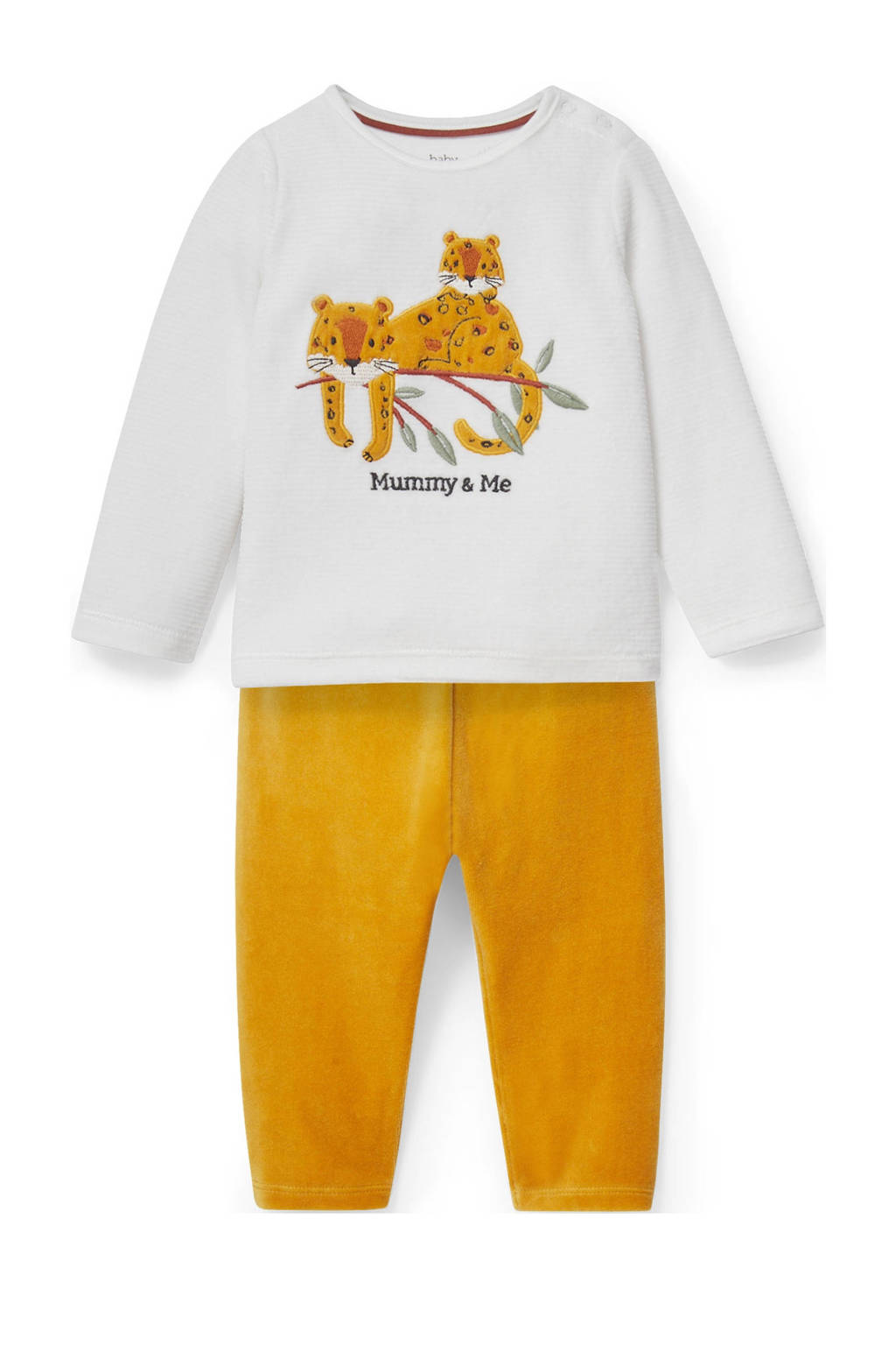 C&A pyjama geel/wit, Geel/wit