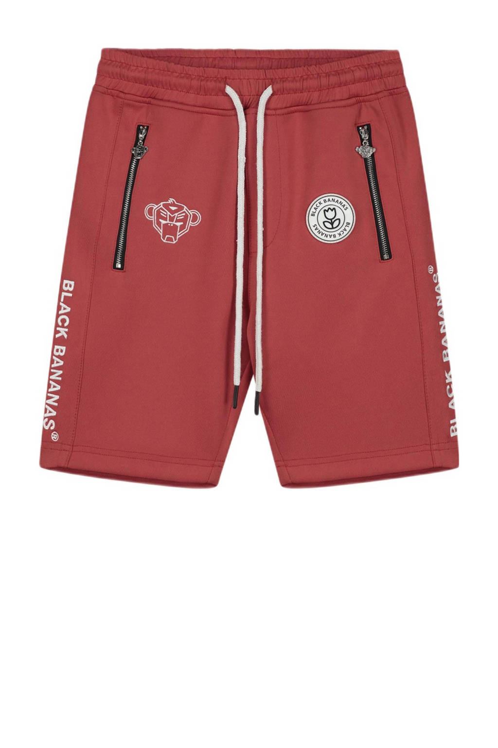 Zalmkleurige jongens en meisjes BLACK BANANAS unisex sweatshort met skinny fit, regular waist en logo dessin