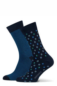 Marcmarcs sokken Gerard met all-over print - set van 2 donkerblauw