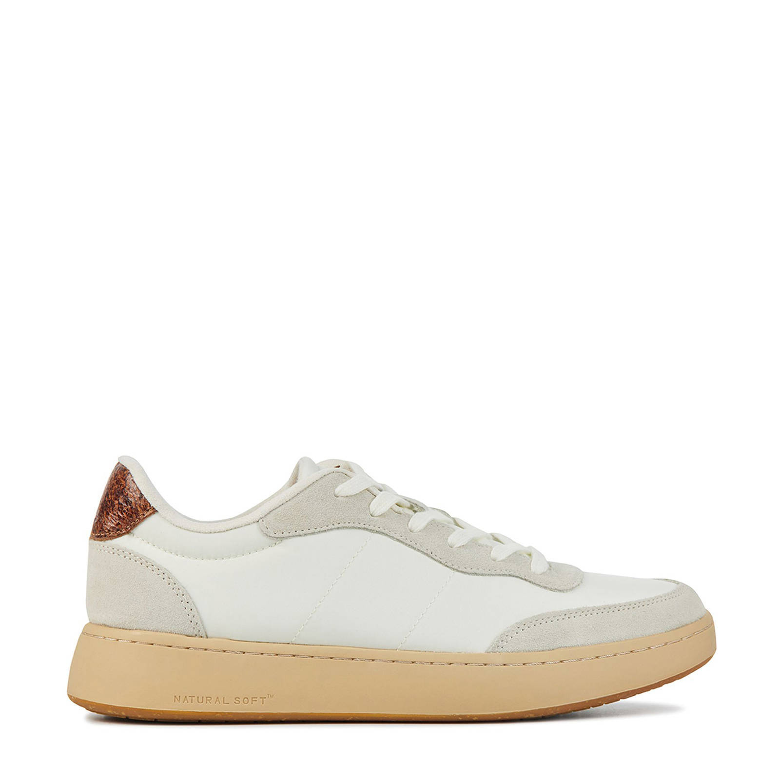 Woden leren sneakers wit/bruin | wehkamp
