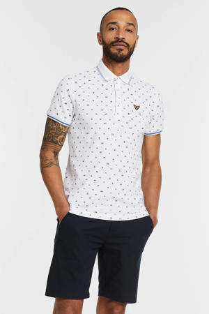 slim fit polo met contrastbies 7003 brght white
