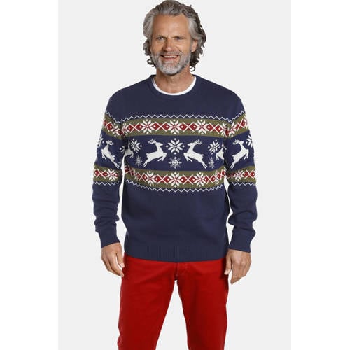 Jan Vanderstorm kersttrui TORE Plus Size blauw afbeelding