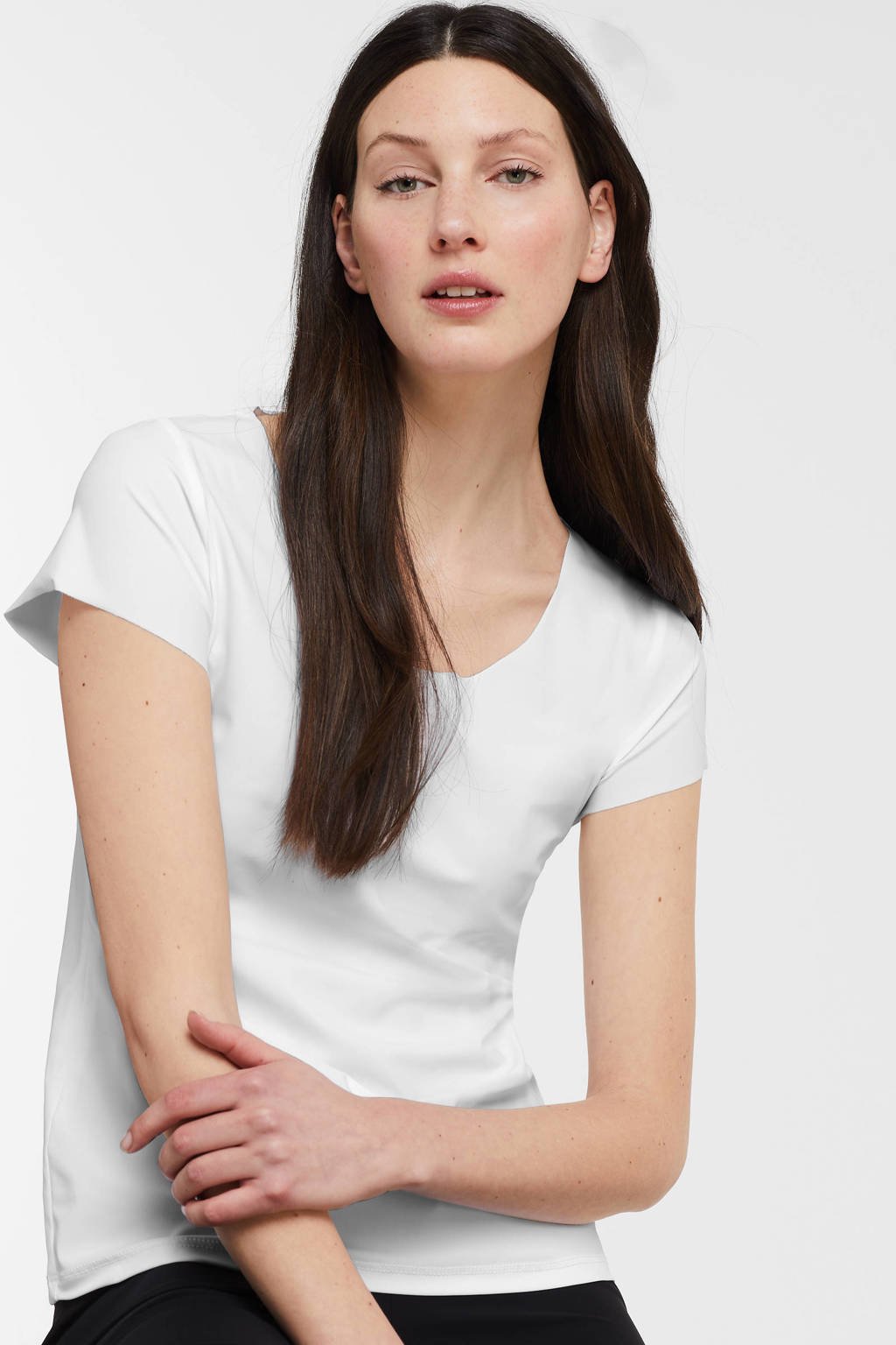 strak diefstal rekenkundig Jane Lushka basic T-shirt Sara van travelstof wit | wehkamp