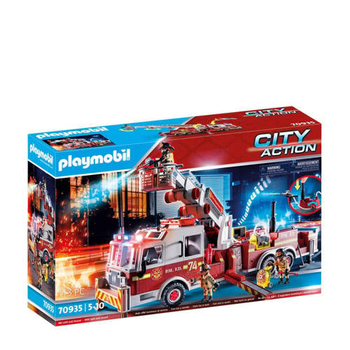 Wehkamp Playmobil City Action Brandweerwagen: US Tower Ladder 70935 aanbieding