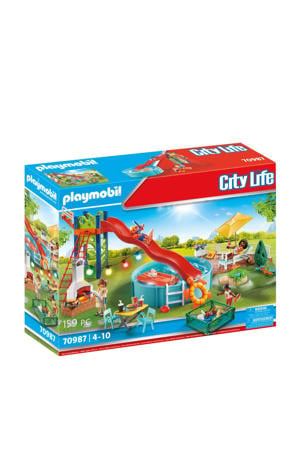 Wehkamp Playmobil City Life Zwembadfeest met glijbaan 70987 aanbieding