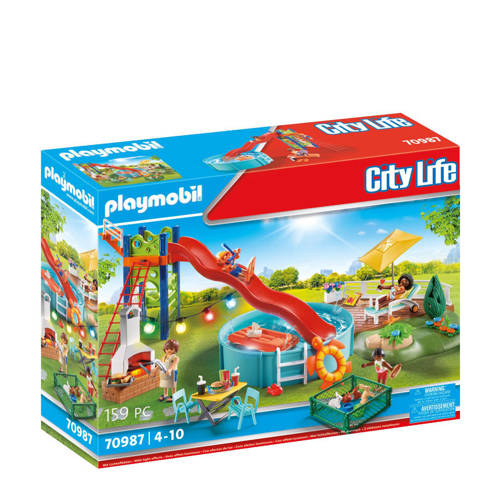 Wehkamp Playmobil City Life Zwembadfeest met glijbaan 70987 aanbieding