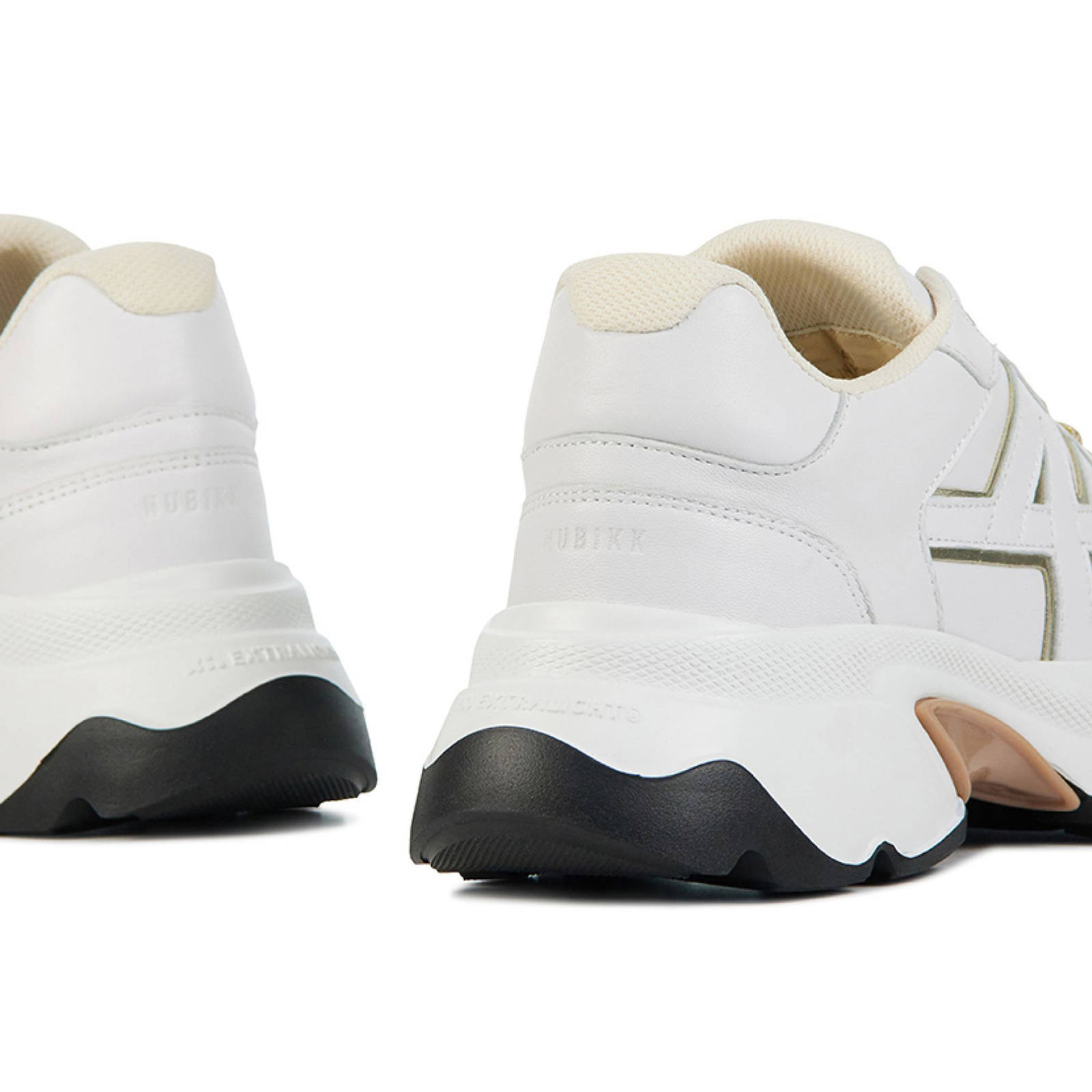 Nubikk Ross Trek Edge leren sneakers wit/goud | wehkamp