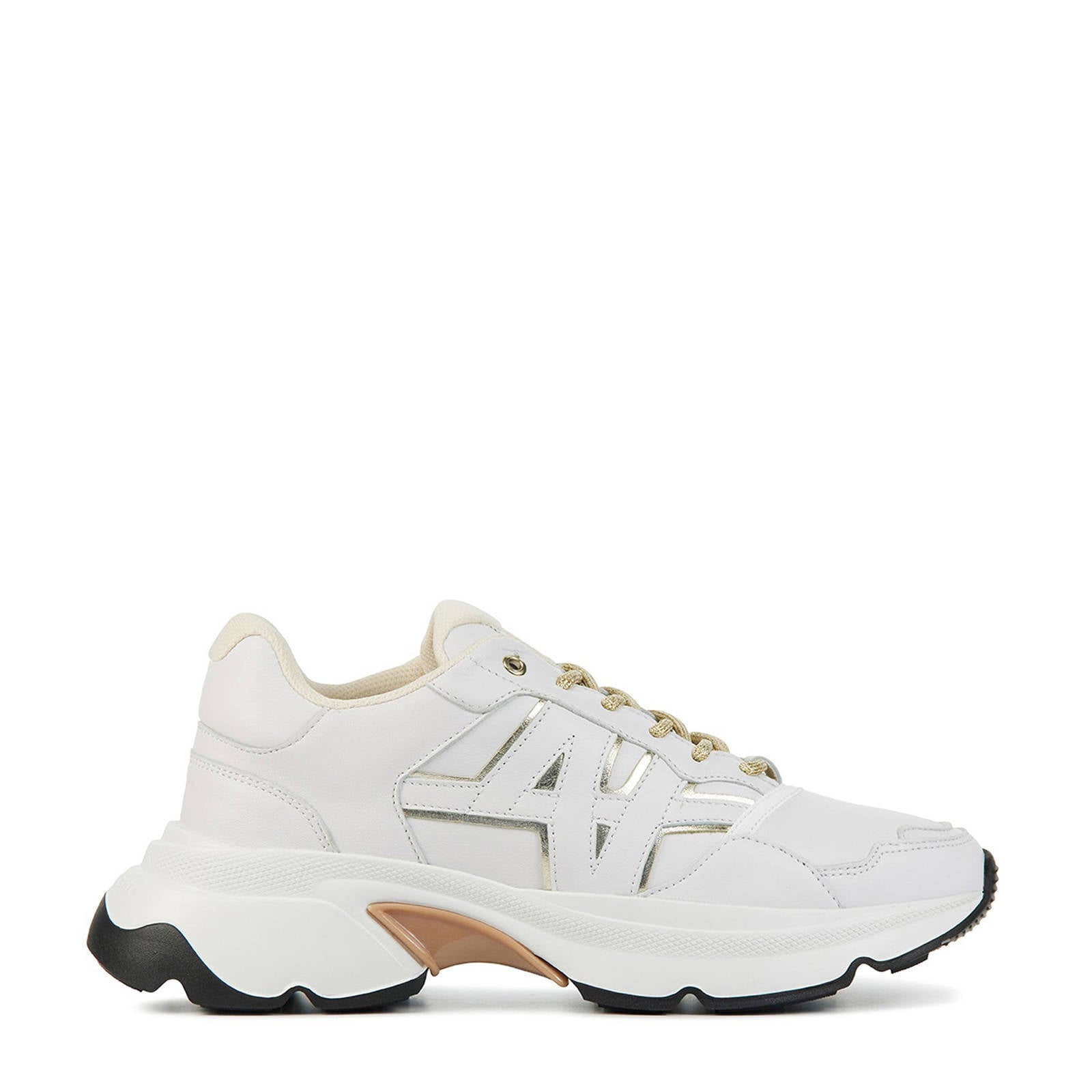 Nubikk Dames Sneakers Goud led plat sneaker | Van den Assem