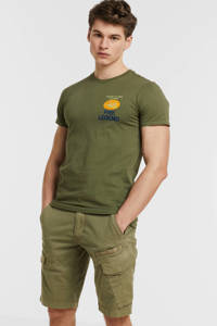 PME Legend T-shirt met printopdruk 6149 deep lichen green