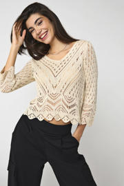 thumbnail: JDY gehaakte top JDYNEW met open detail beige