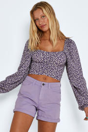 thumbnail: NOISY MAY gebloemde crop top NMBINE paars