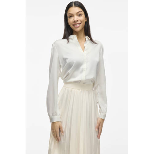 VILA blouse VIELLETTE van polyester wit afbeelding
