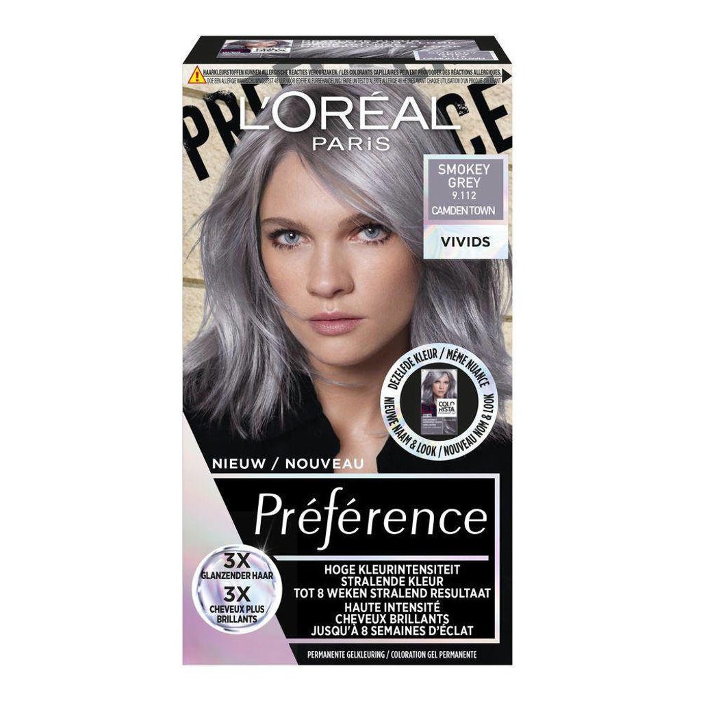 L'Oréal Paris Préférence Preference Vivids 9.112 - Smokey Grey Camden Town - Permanente Haarkleuring