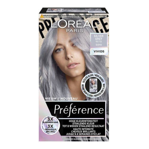 Wehkamp L'Oréal Paris Préférence Preference Vivids 10.112 - Silver Grey Soho - Permanente Haarkleuring aanbieding