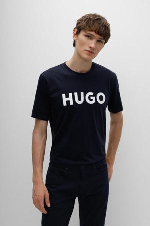 T-shirt Dulivio  met logo dark blue