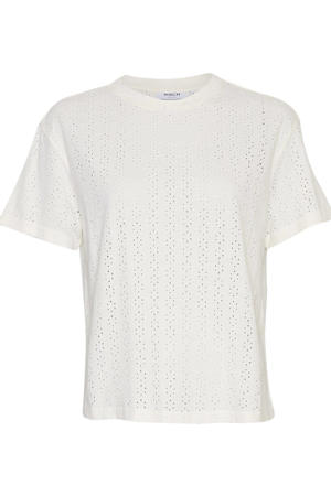 semi-transparant T-shirt Wanja van biologisch katoen gebroken wit