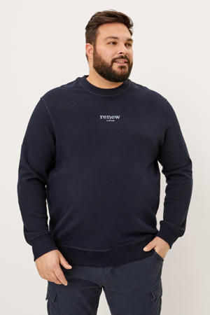 sweater Plus Size met tekst marine
