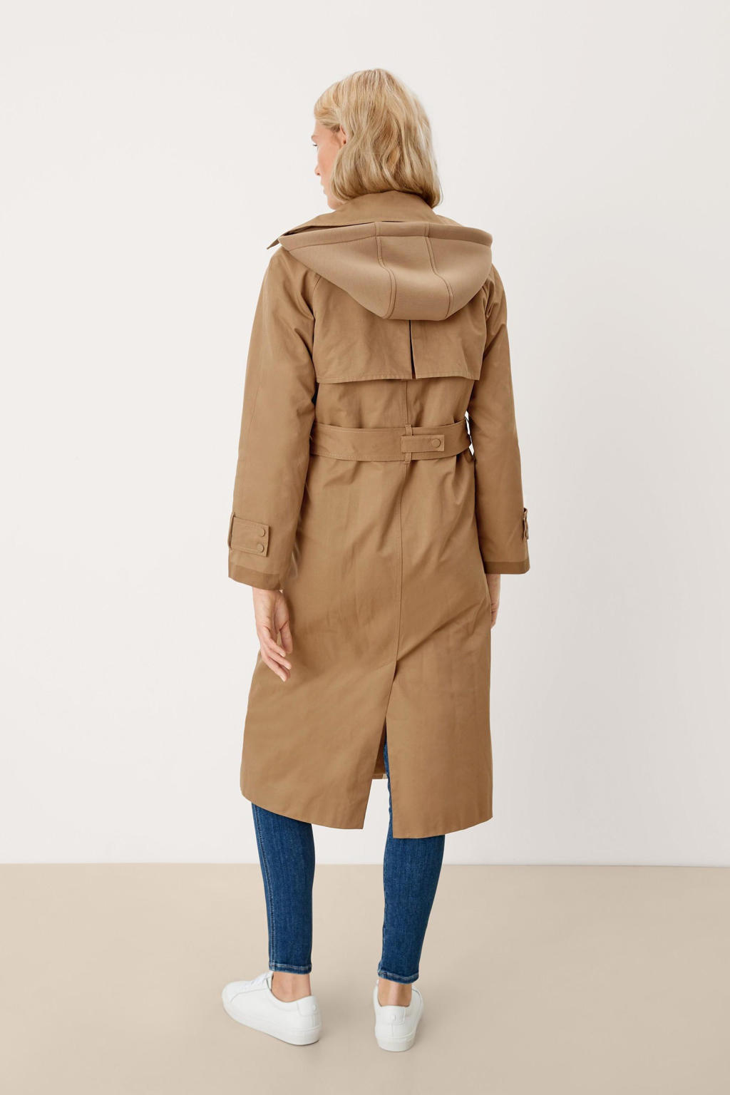 s.Oliver trenchcoat jas met ceintuur bruin | wehkamp