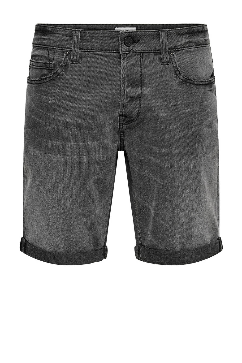 ONLY & SONS regular fit jeans short ONSPLY black denim 7481, Black denim 7481