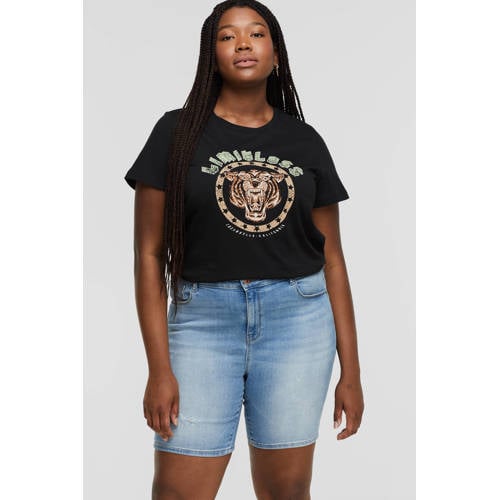 ONLY CARMAKOMA jeans short CARLAOLA light denim afbeelding