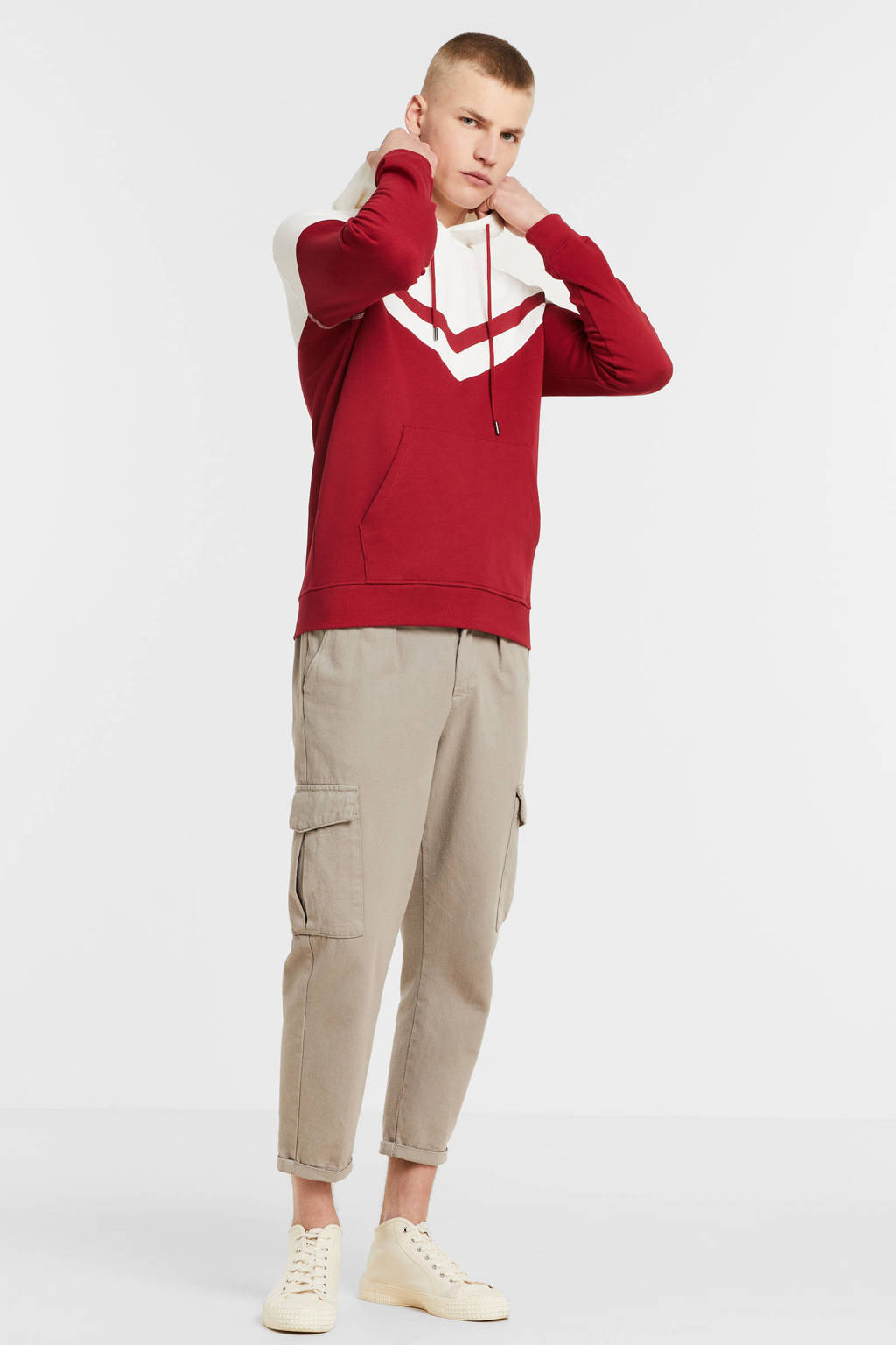 ONLY & SONS hoodie ONSVCBLOCK rio red, Rio Red