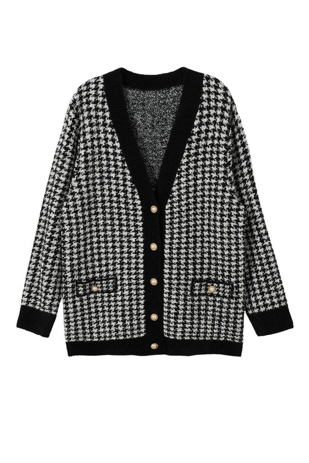 Knitted Cardigan Mango Cardigan Pied De Poule Mango Gebreid Vest