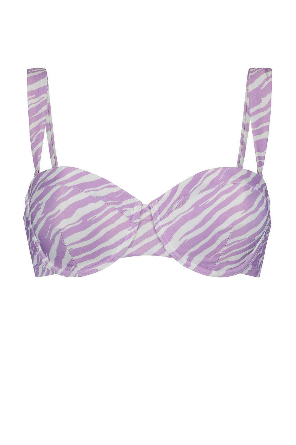 Hunkemöller beugel bikinitop Zebra paars/wit wehkamp