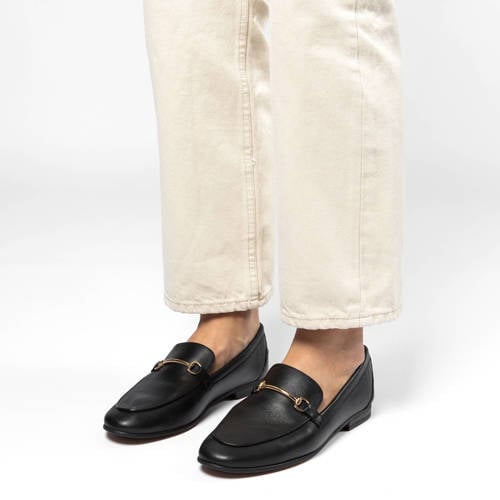 Manfield leren loafers zwart afbeelding