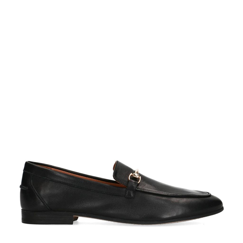 Zwarte dames Manfield leren loafers