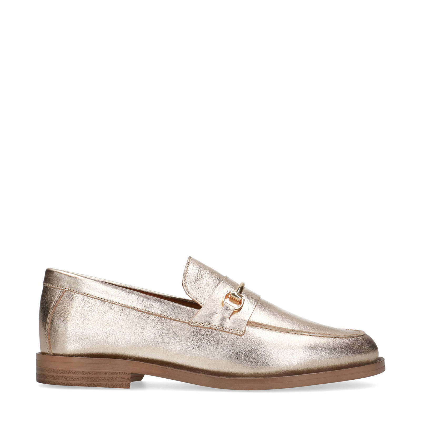 Manfield leren loafers goud | wehkamp