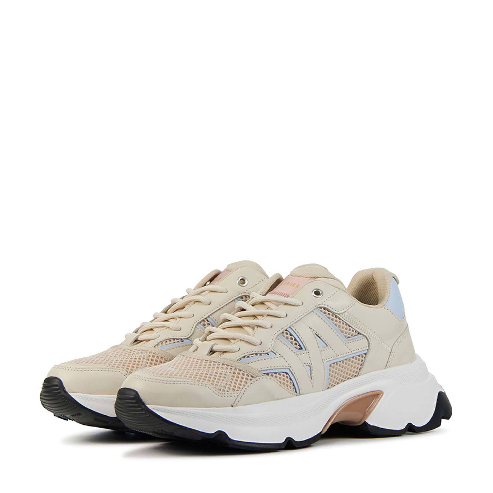 Nubikk Ross Trek Edge chunky nubuck sneakers beige/lavendel | wehkamp