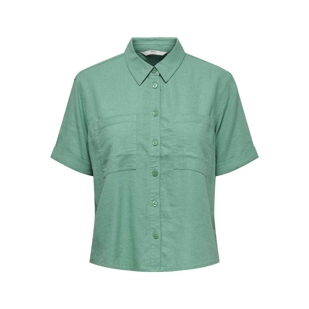 ONLY blouse met linnen ONLCARO groen