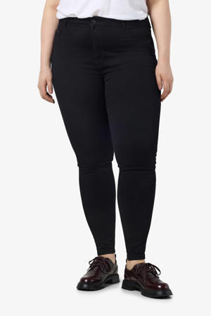 high waist skinny fit jeans NMCALLIE zwart