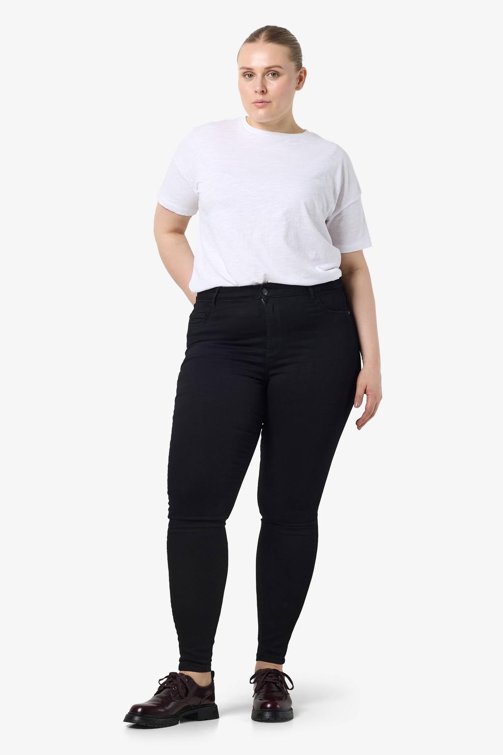 NOISY MAY Curve high waist skinny fit jeans NMCALLIE zwart