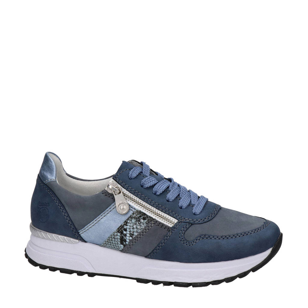 Oeps herfst Site lijn Rieker nubuck sneakers met slangenprint blauw | wehkamp