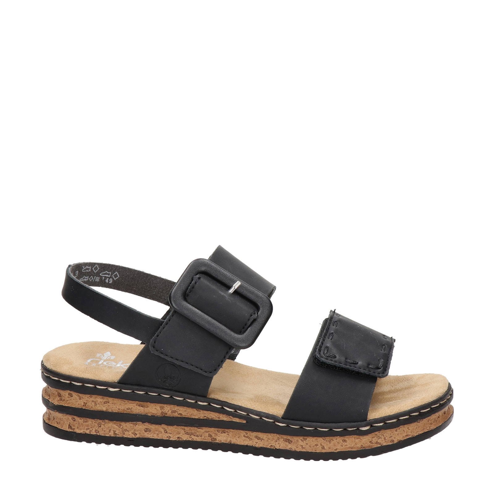 Rieker sandalen zwart new arrivals