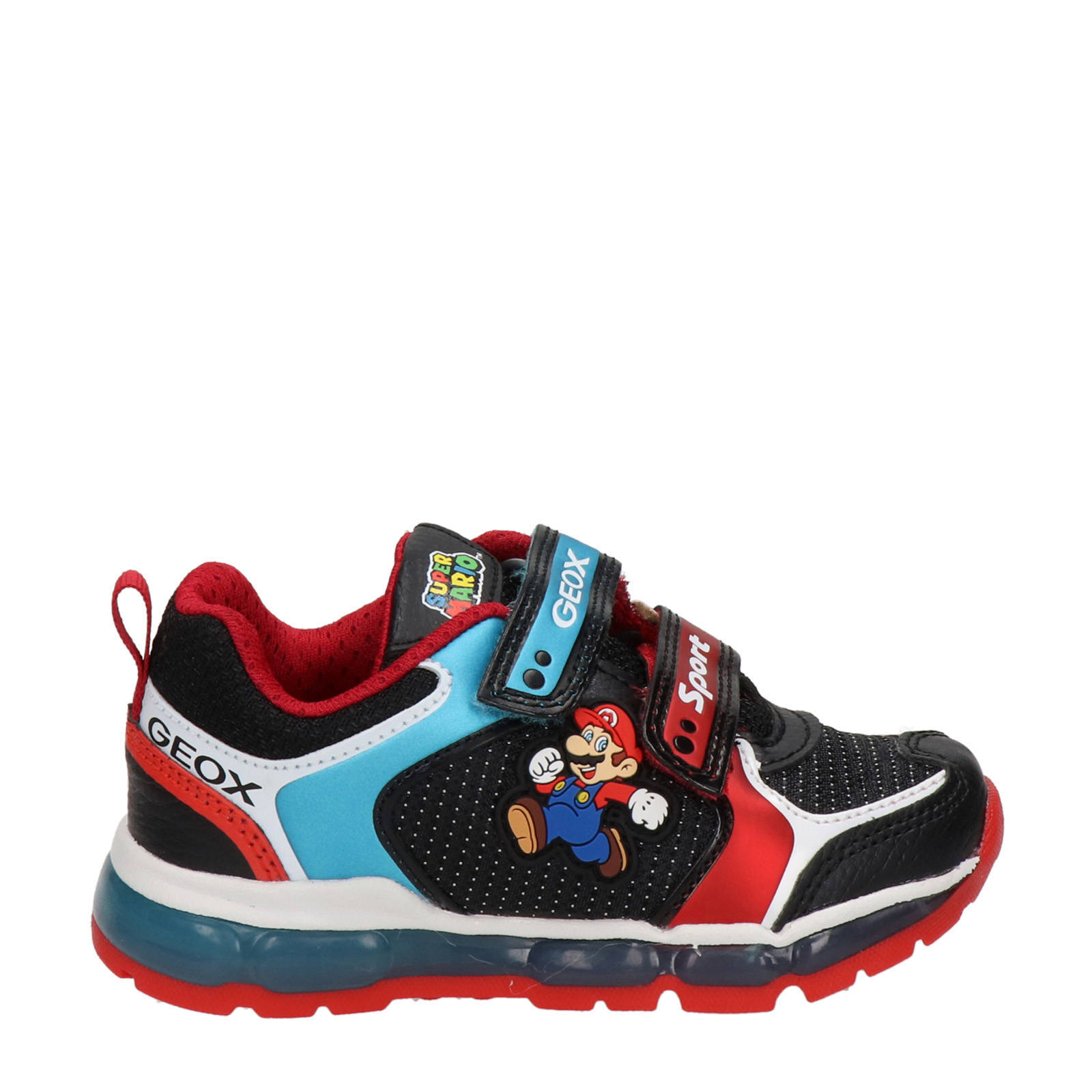 Geox Supermario sneakers met lichtjes zwart/multi | wehkamp