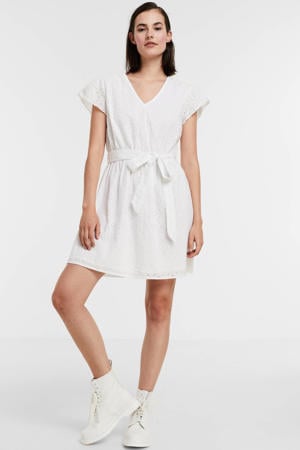 semi-transparante jurk Flo met borduursels wit