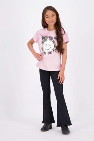T-shirt Hira met printopdruk roze