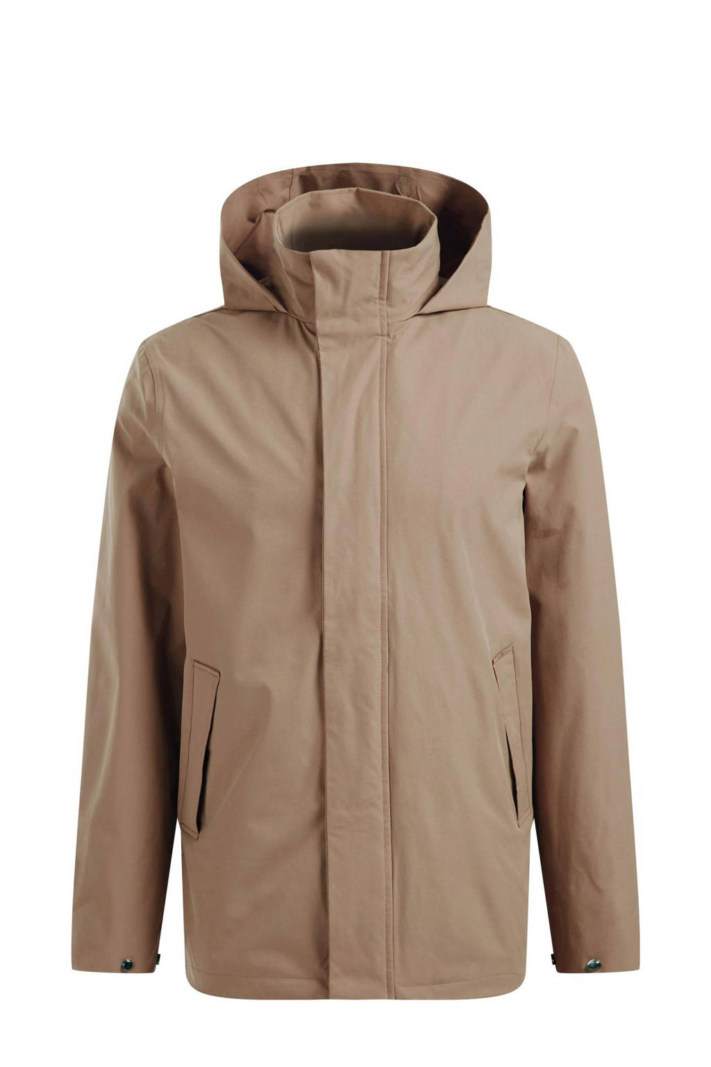WE Fashion korte waterafstotende regenjas beige wehkamp